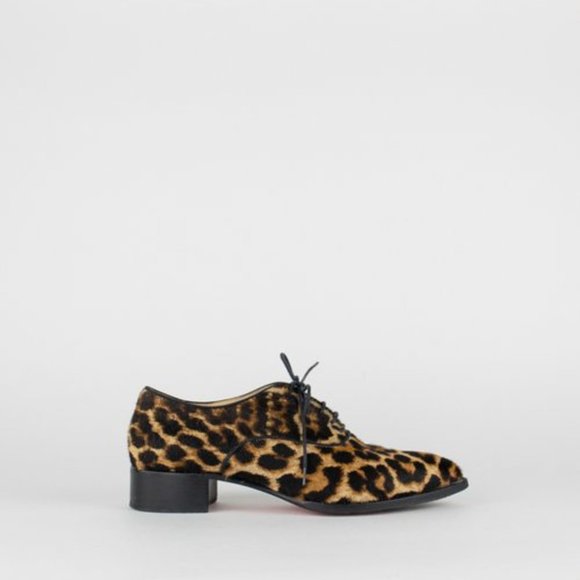 Christian Louboutin Pony Hair Leopard Print Oxfords - Picture 6 of 6